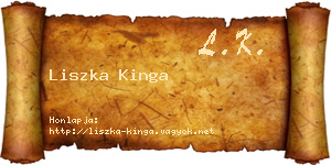 Liszka Kinga névjegykártya
